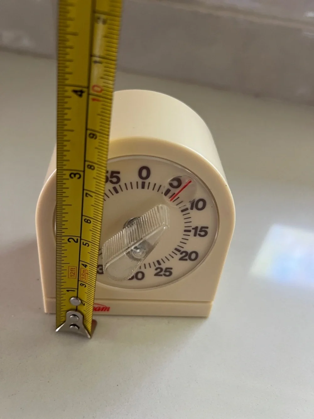 Sunbeam Vintage Cream and Red Mechanical Kitchen Timer